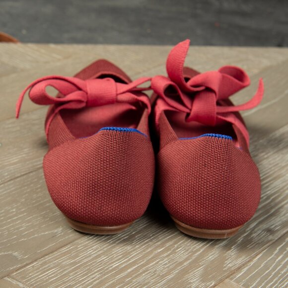 ROTHY’S Shoes Mary Jane Bow Tie Point Toe Flats Red US W8.5 - Picture 7 of 12